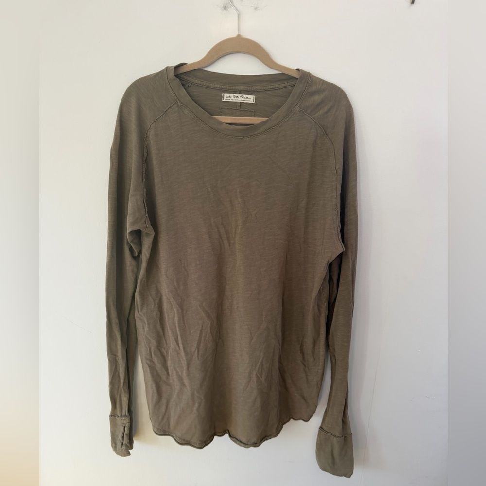 We The Free Olive Green Long Sleeve Tee size M